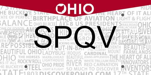 SPQV Ohio License Plate