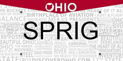 SPRIG Ohio License Plate