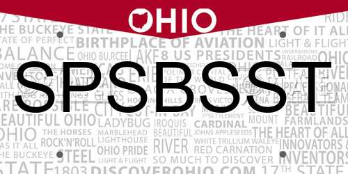 SPSBSST Ohio License Plate