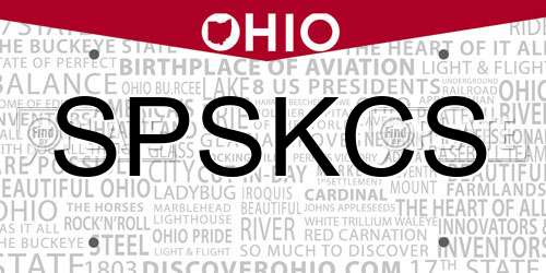 SPSKCS Ohio License Plate