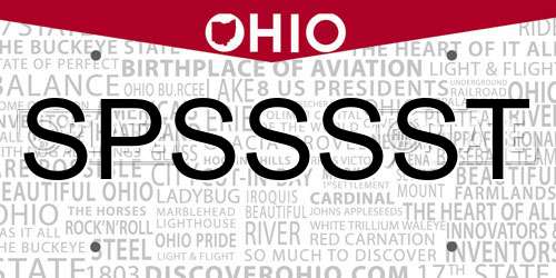 SPSSSST Ohio License Plate