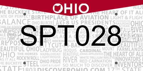 SPT028 Ohio License Plate