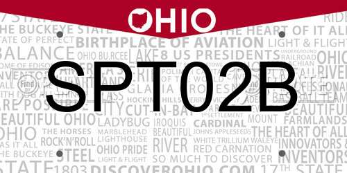 SPT02B Ohio License Plate