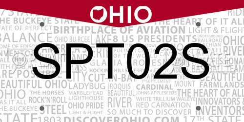 SPT02S Ohio License Plate