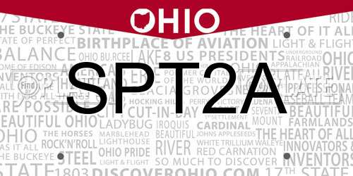 SPT2A Ohio License Plate