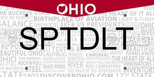 SPTDLT Ohio License Plate