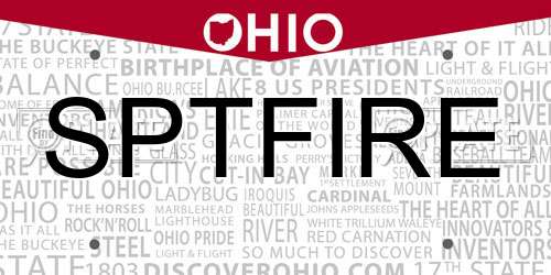 SPTFIRE Ohio License Plate
