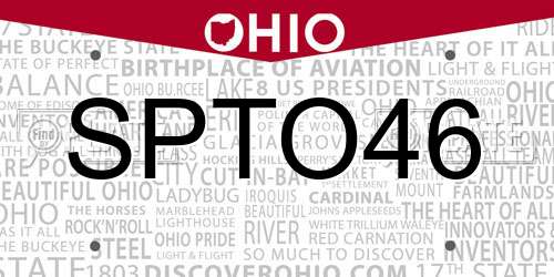SPTO46 Ohio License Plate