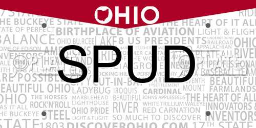 SPUD Ohio License Plate