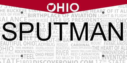 SPUTMAN Ohio License Plate