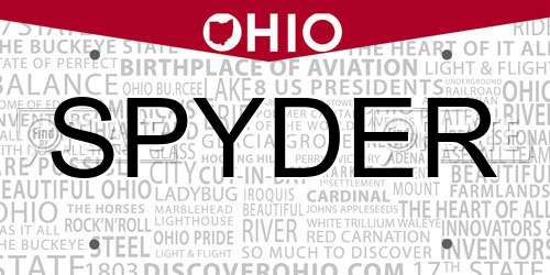 SPYDER Ohio License Plate