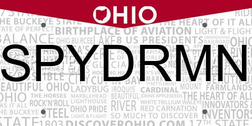 SPYDRMN Ohio License Plate