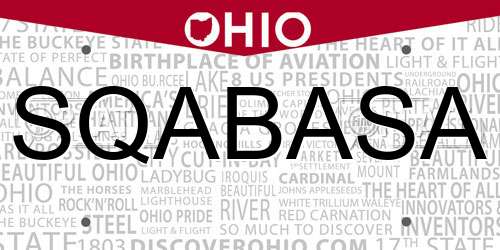 SQABASA Ohio License Plate