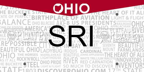 SRI Ohio License Plate