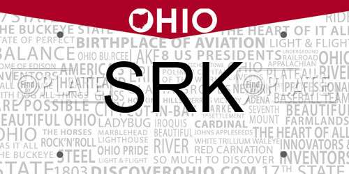 SRK Ohio License Plate