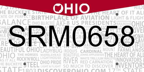 SRM0658 Ohio License Plate