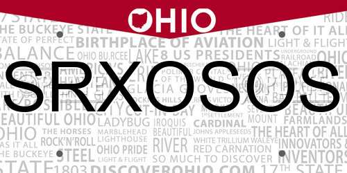 SRXOSOS Ohio License Plate