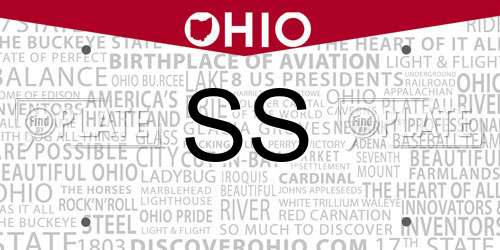 SS Ohio License Plate