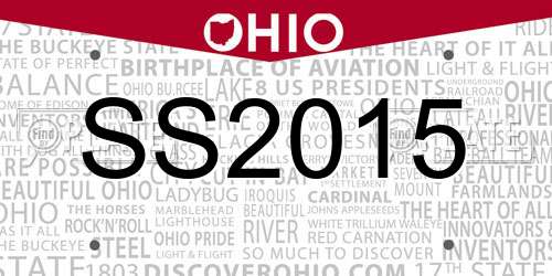 SS2015 Ohio License Plate
