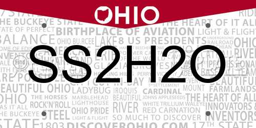SS2H2O Ohio License Plate