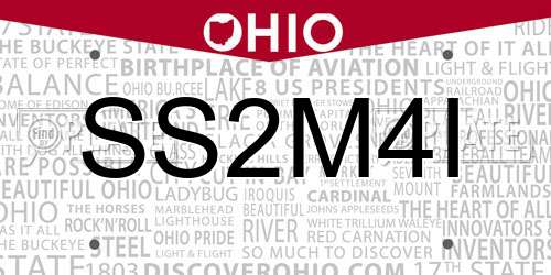 SS2M4I Ohio License Plate
