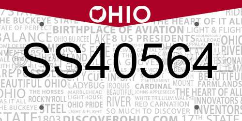SS40564 Ohio License Plate