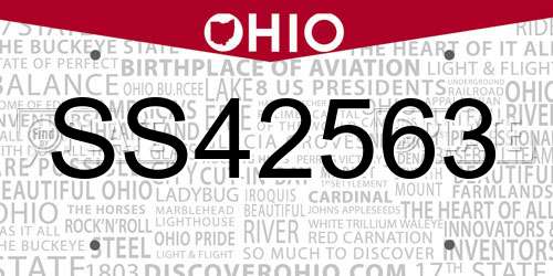 SS42563 Ohio License Plate
