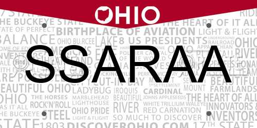 SSARAA Ohio License Plate