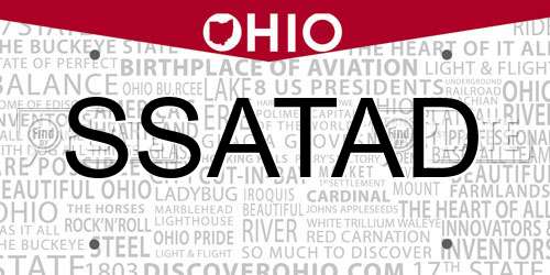 SSATAD Ohio License Plate