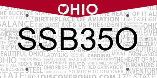 SSB35O Ohio License Plate