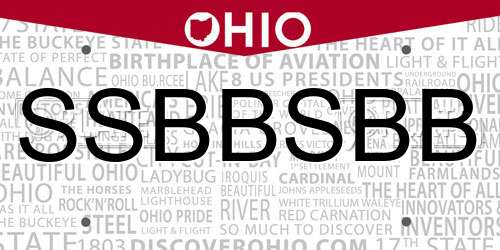 SSBBSBB Ohio License Plate