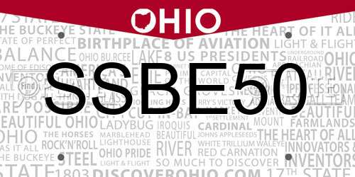 SSBE50 Ohio License Plate
