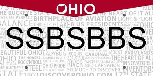 SSBSBBS Ohio License Plate