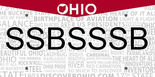 SSBSSSB Ohio License Plate