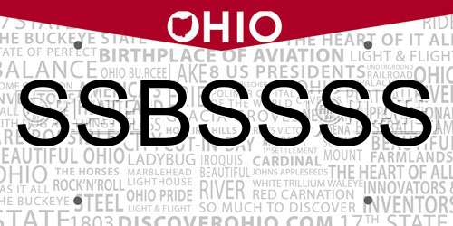 SSBSSSS Ohio License Plate