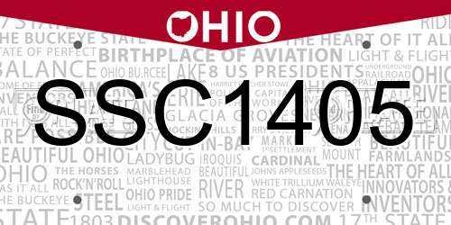 SSC1405 Ohio License Plate