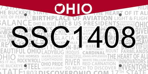 SSC1408 Ohio License Plate