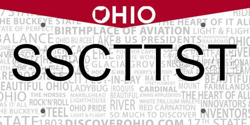 SSCTTST Ohio License Plate