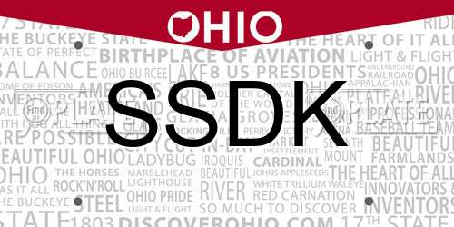 SSDK Ohio License Plate