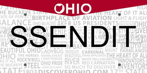 SSENDIT Ohio License Plate