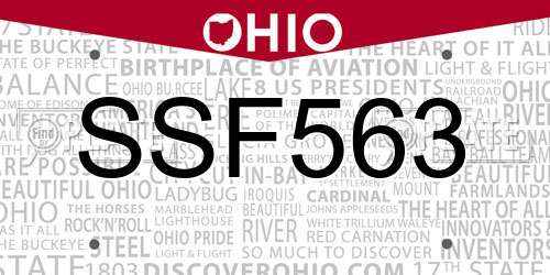 SSF563 Ohio License Plate