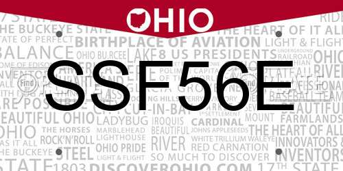 SSF56E Ohio License Plate