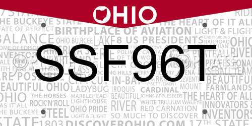 SSF96T Ohio License Plate