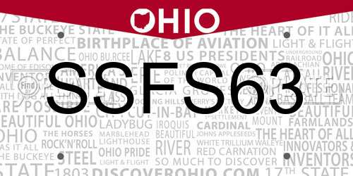 SSFS63 Ohio License Plate