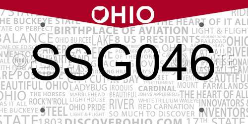 SSG046 Ohio License Plate