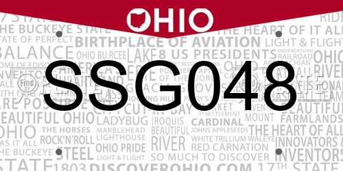 SSG048 Ohio License Plate