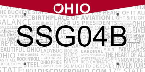 SSG04B Ohio License Plate