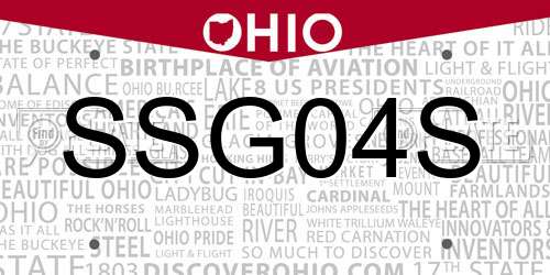 SSG04S Ohio License Plate
