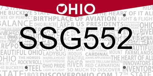 SSG552 Ohio License Plate