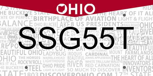 SSG55T Ohio License Plate